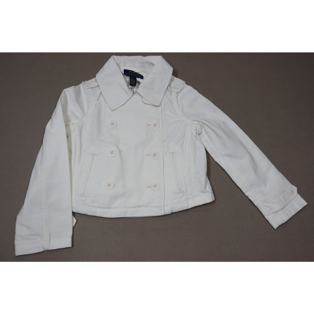 Polo Ralph Lauren White Denim Buttoned Jacket Kids Size 6